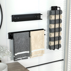Towel Holder | Wall-Mounted Vertical Storage | Open Wire Basket | TowelStack