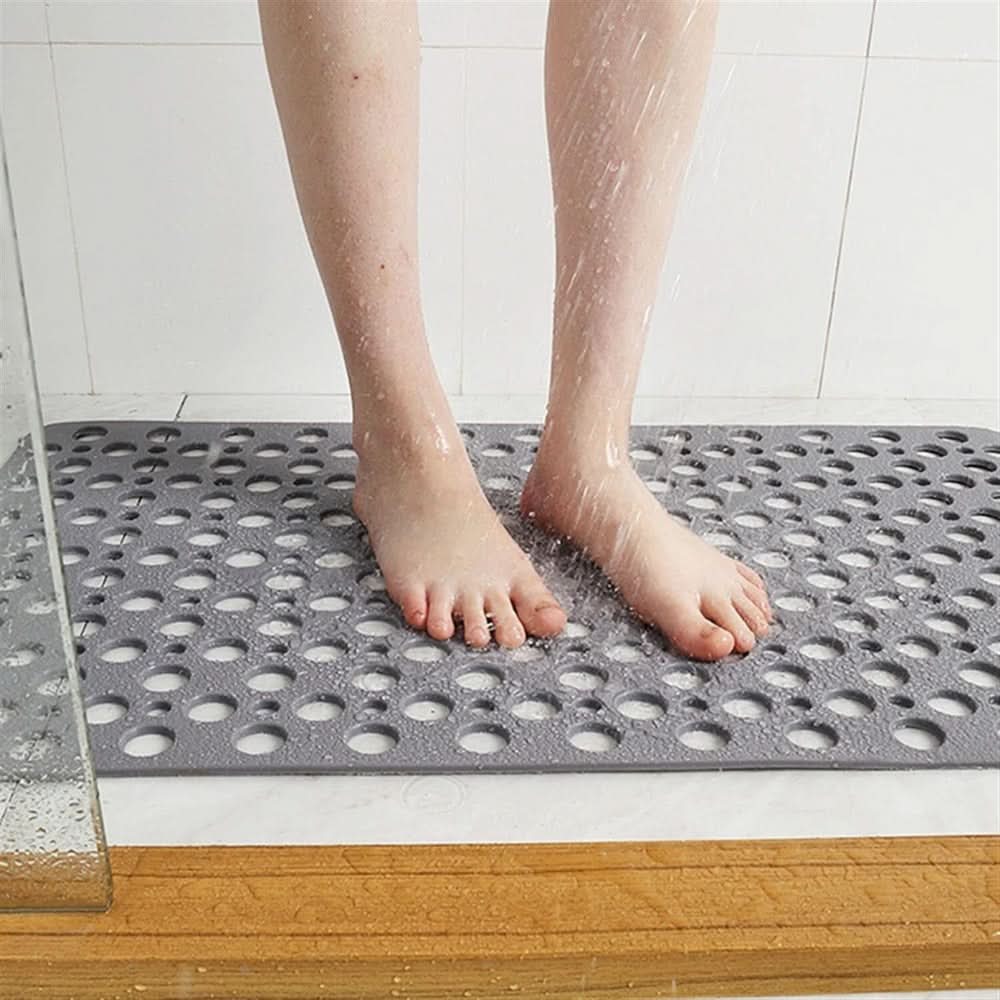 Non-slip Shower Mat PVC with TPE | Suction Cups | Drainage Holes for Water | Gripflow