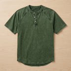 VesperLoom™ – Vintage Mineral-Wash Raglan Henley Tee