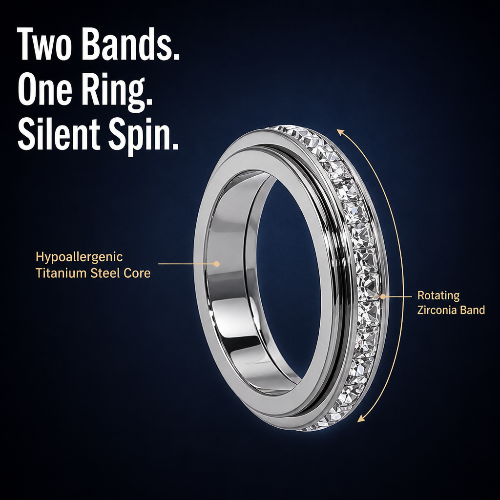 LumeRing™ — Quietly Twist Stress Away with Hidden Sparkling Spinner