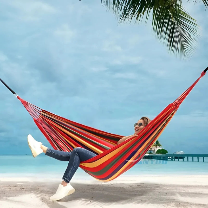 Striped Hammock | Fast Setup | Slip-Resistant | LoungeFold