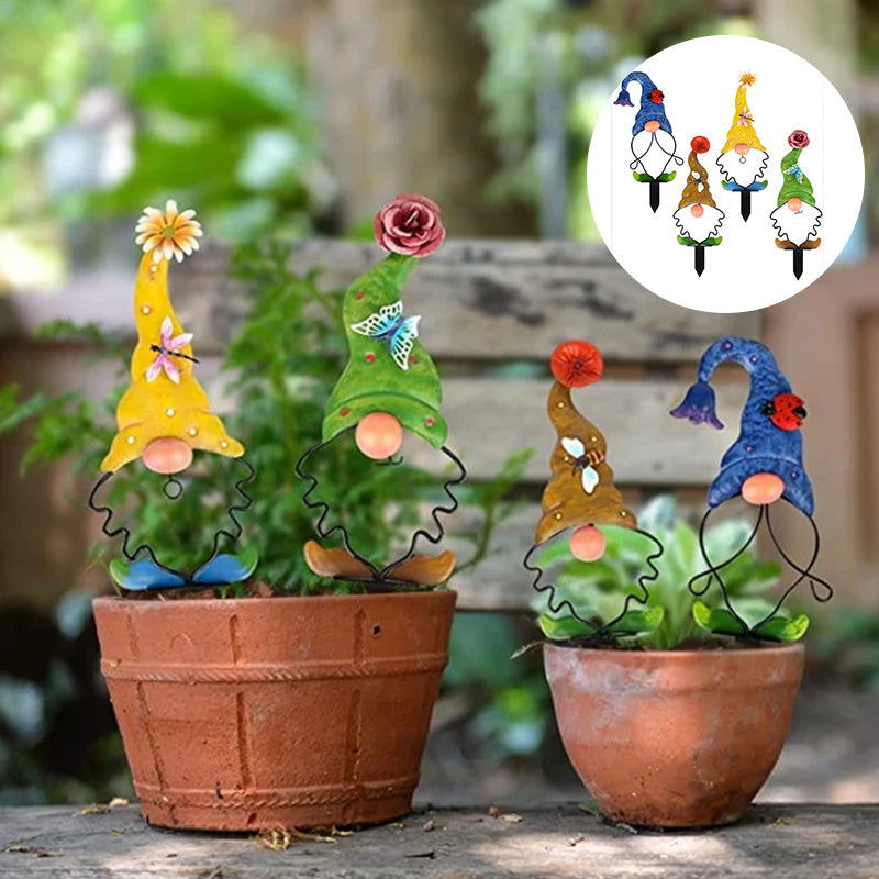 Garden Decoration Metal Garden Gnome | Stake Statues | Weather-Resistant | GnomePeak