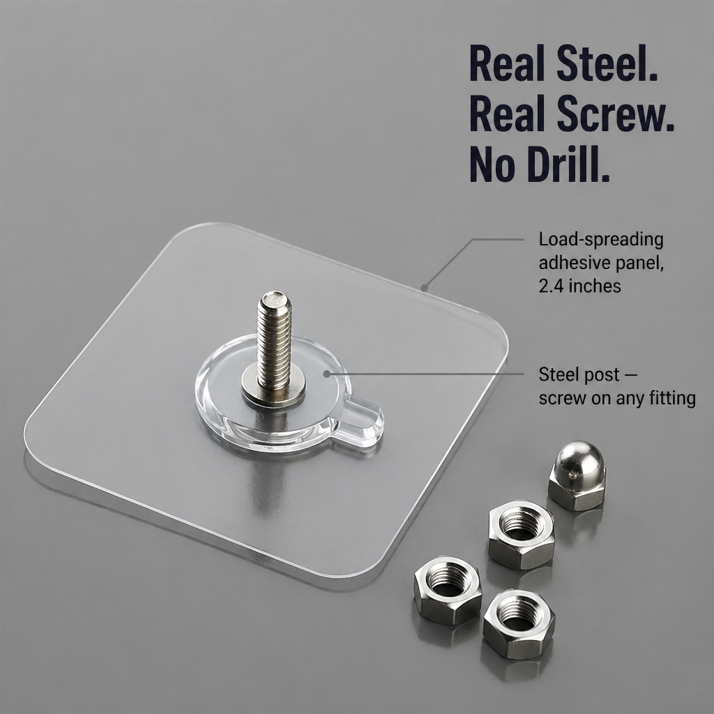 GripLock™ InvisibleMount — Hang Anything Strong Without a Single Hole or Drill Mess