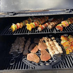Stainless Steel Grill Skewer | Twin Prongs | Slide Scraper for Clean Serving | SkewerPro