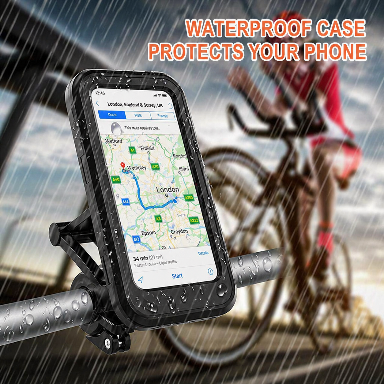 Powerbank Bike Mount | Touchscreen Waterproof | Universal Handlebar Inch | Voltride
