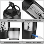 Electric Protein Shaker | Self-Mixing Shaker Cup | USB Blend Cup | BlendGo