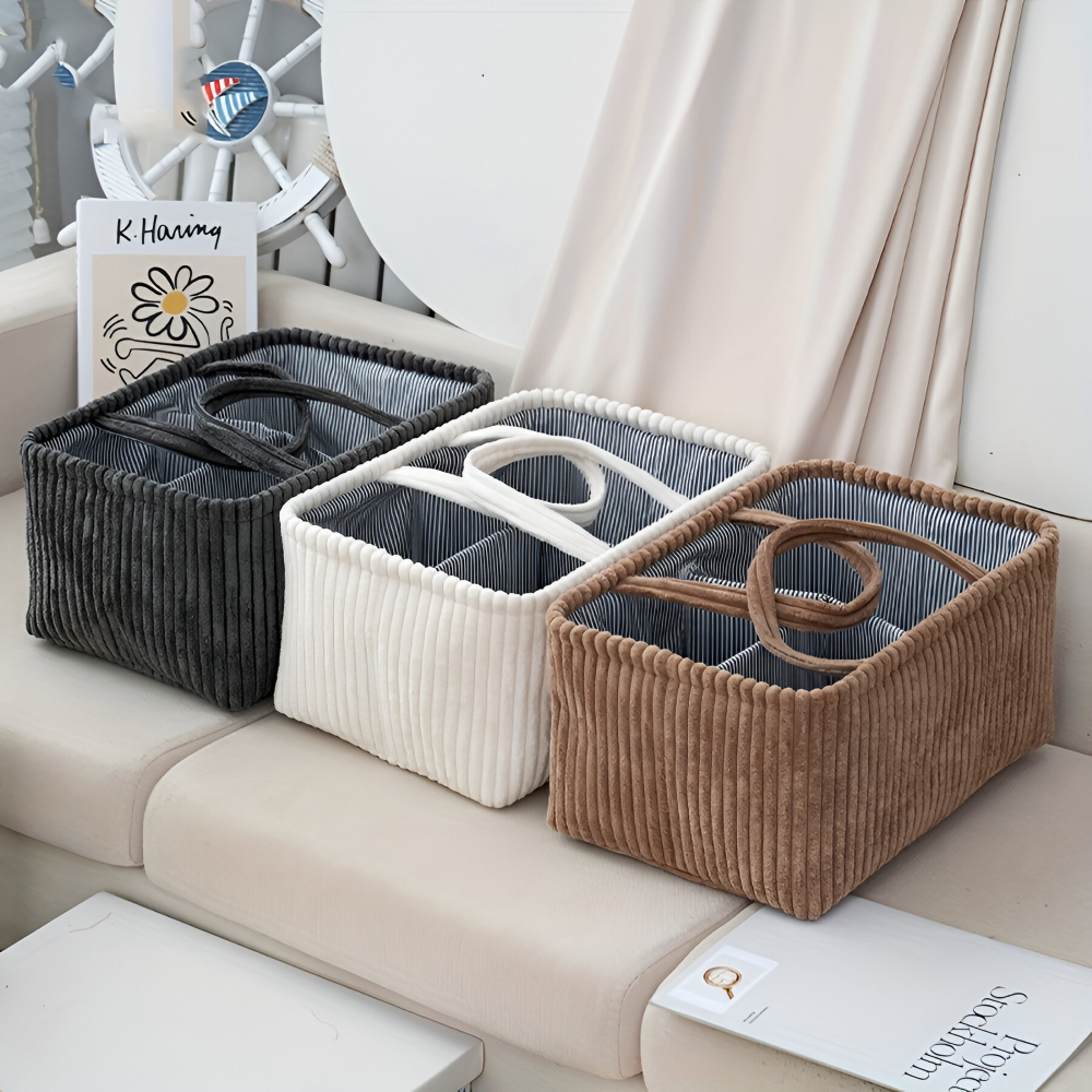Storage Basket | Open-Top Design | Shape-Holding Fabric Basket | HomeCaddy