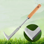 Stainless Steel L-Shape Weeding Hoe | Edge Knife for Pathways & Paving Stones | Wooden Handle | Klingo