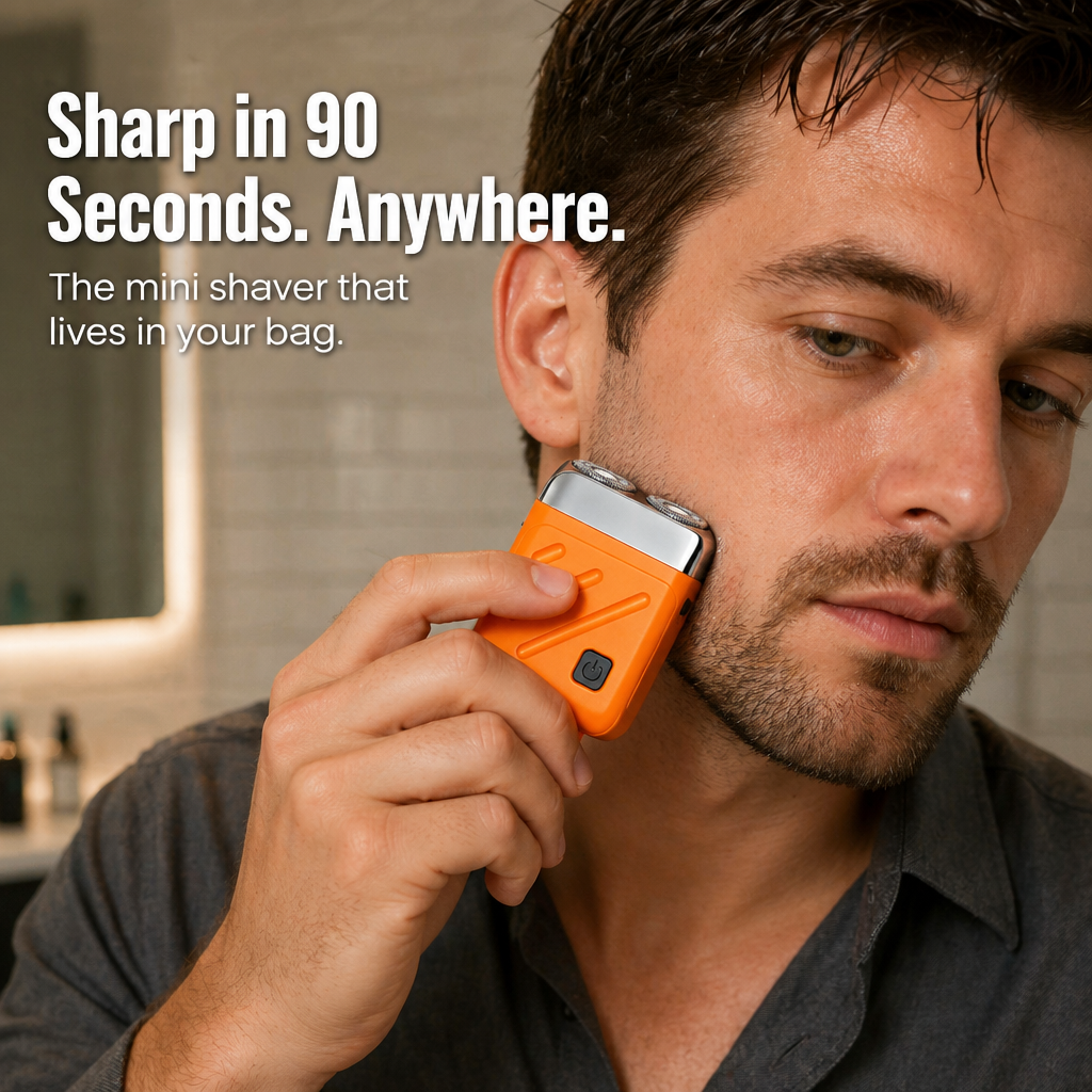 AeroGlide™ Mini Shaver — Zap 5 O'Clock Shadow in 90 Seconds On the Go