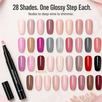 PrismAura™ Gel Pen — Twist, Paint & Air-Dry Glossy Nails Without a Lamp | 28-Shade Set