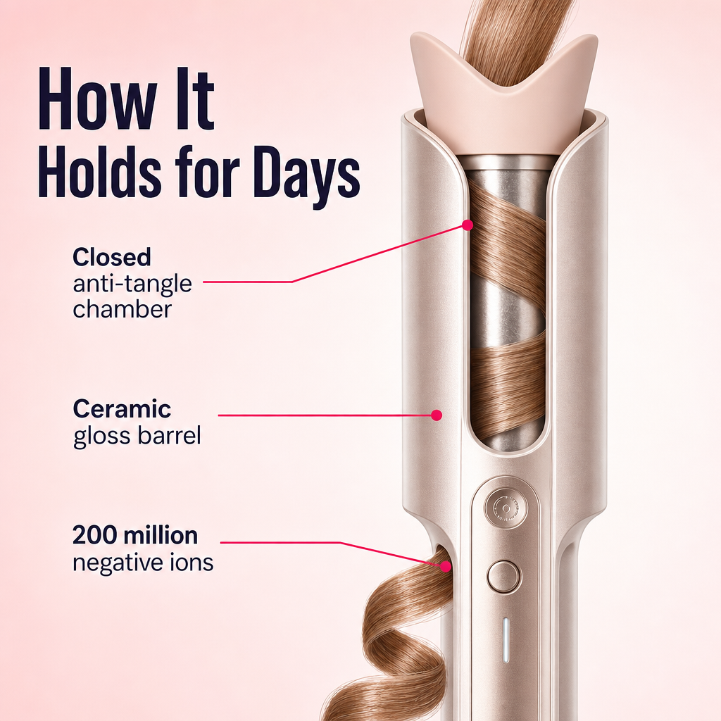 VividCurl™ — Wrap Salon Curls That Hold a Full Week Without Frying Your Hair