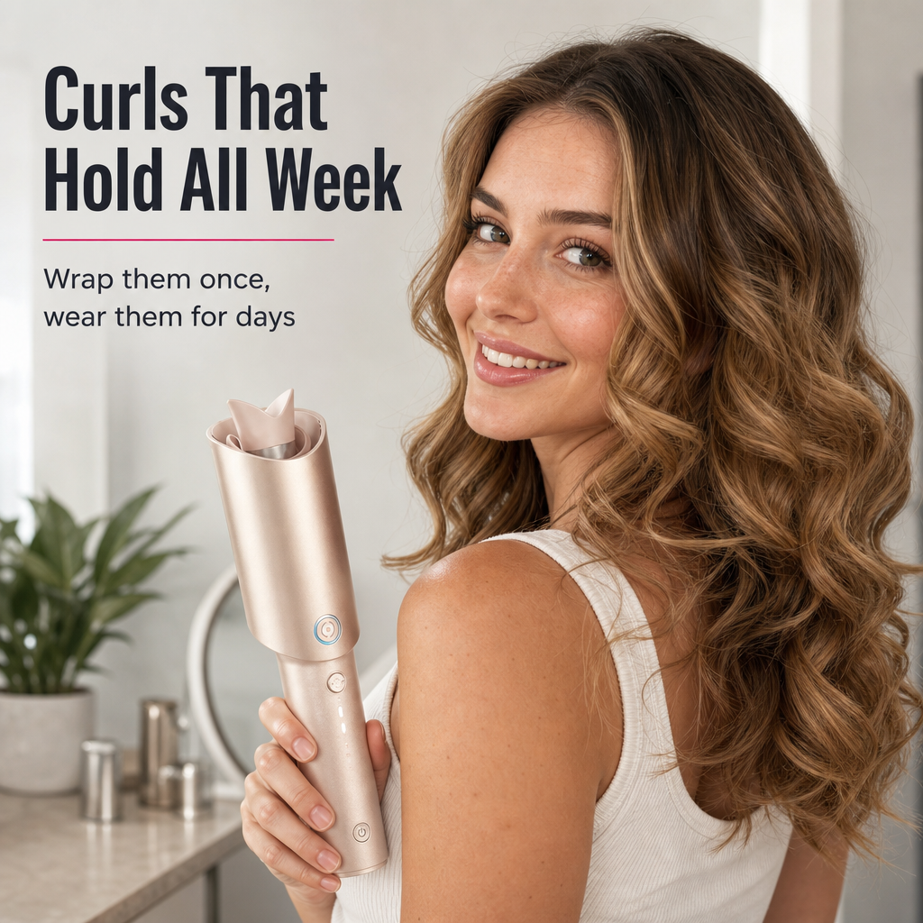 VividCurl™ — Wrap Salon Curls That Hold a Full Week Without Frying Your Hair