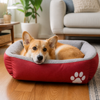 Cute Paw-Print Dog Bed, Warm Sleeping Bag for Large, Medium, and Small Cats and Dogs, Pet Mattress