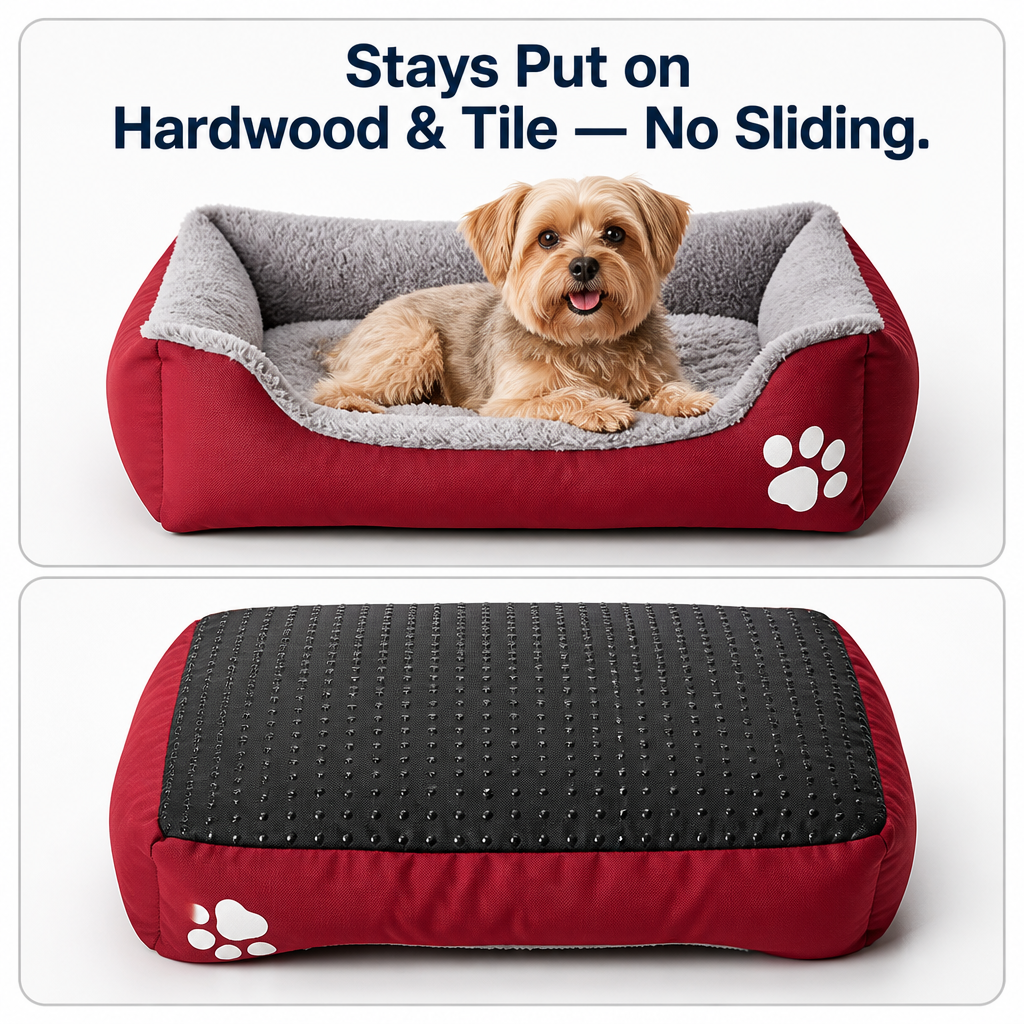 Cute Paw-Print Dog Bed, Warm Sleeping Bag for Large, Medium, and Small Cats and Dogs, Pet Mattress