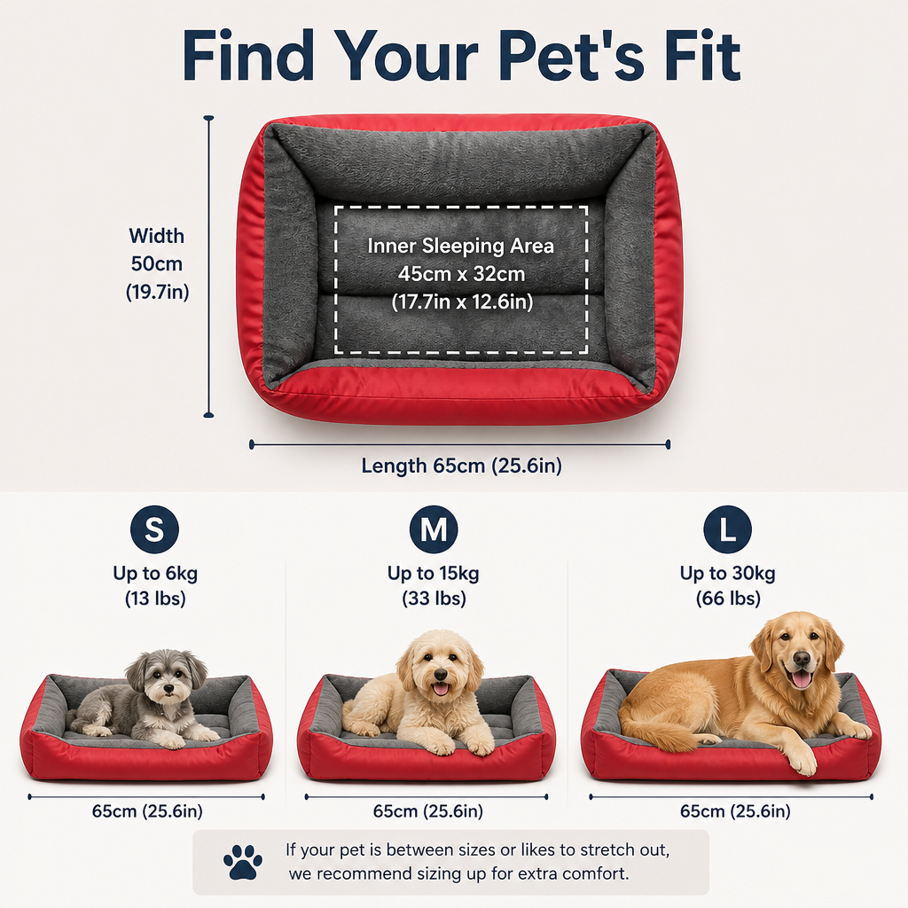 Cute Paw-Print Dog Bed, Warm Sleeping Bag for Large, Medium, and Small Cats and Dogs, Pet Mattress