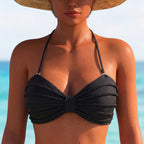 AuraTide™ – Rope-Textured Halter Bikini Set with Adjustable Tie-Back