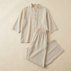 VeraLuxe™ – Relaxed Linen Two-Piece Set with Wide-Leg Pants