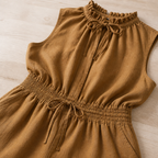 SerenAir™ – Relaxed Wide-Leg Jumpsuit with Smocked Drawstring Waist